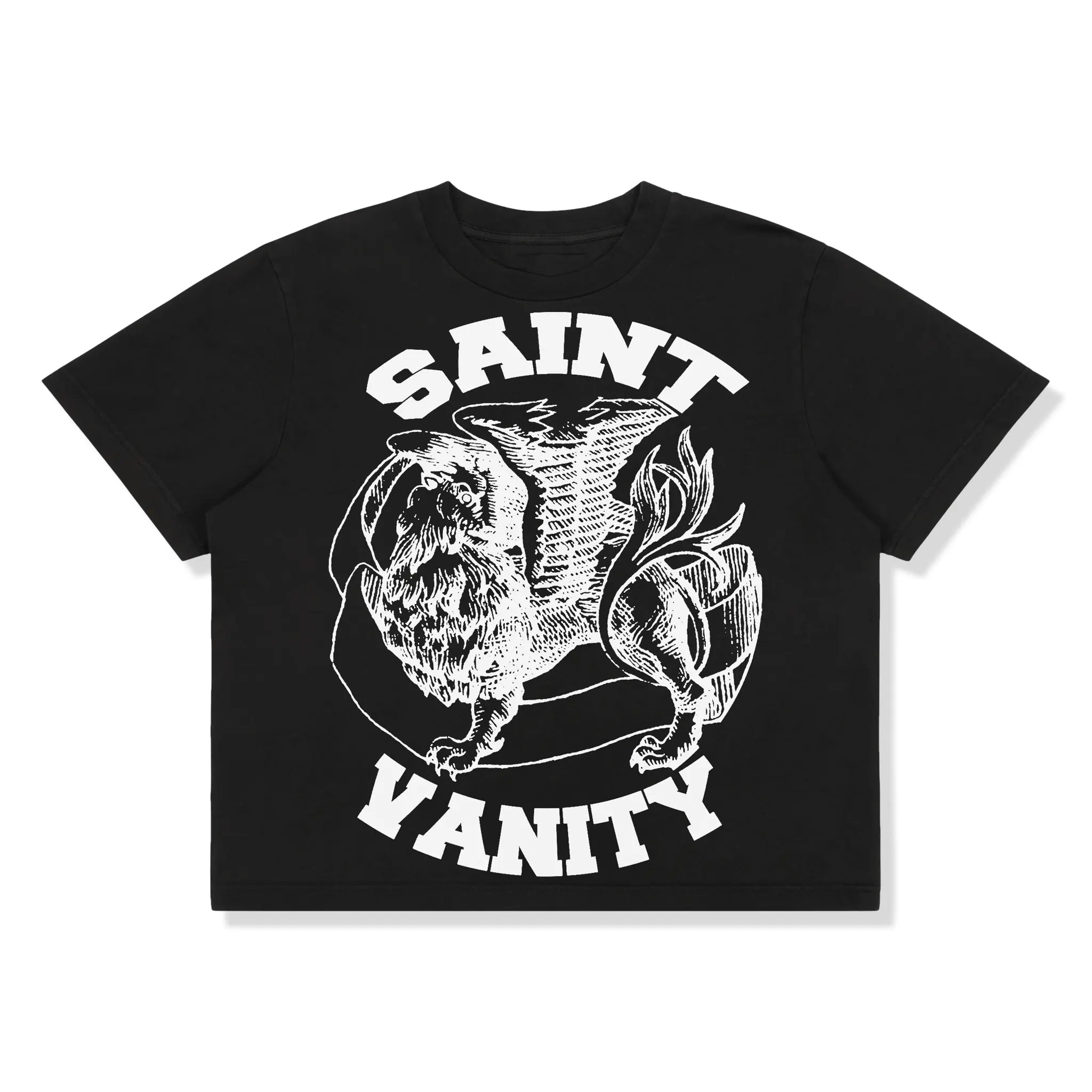 Front View of Saint Vanity Griffin Black White T-Shirt